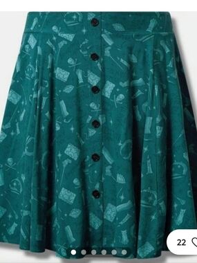 NWT! Disney's Torrid Green Hocus Pocus Skirt - Size 0